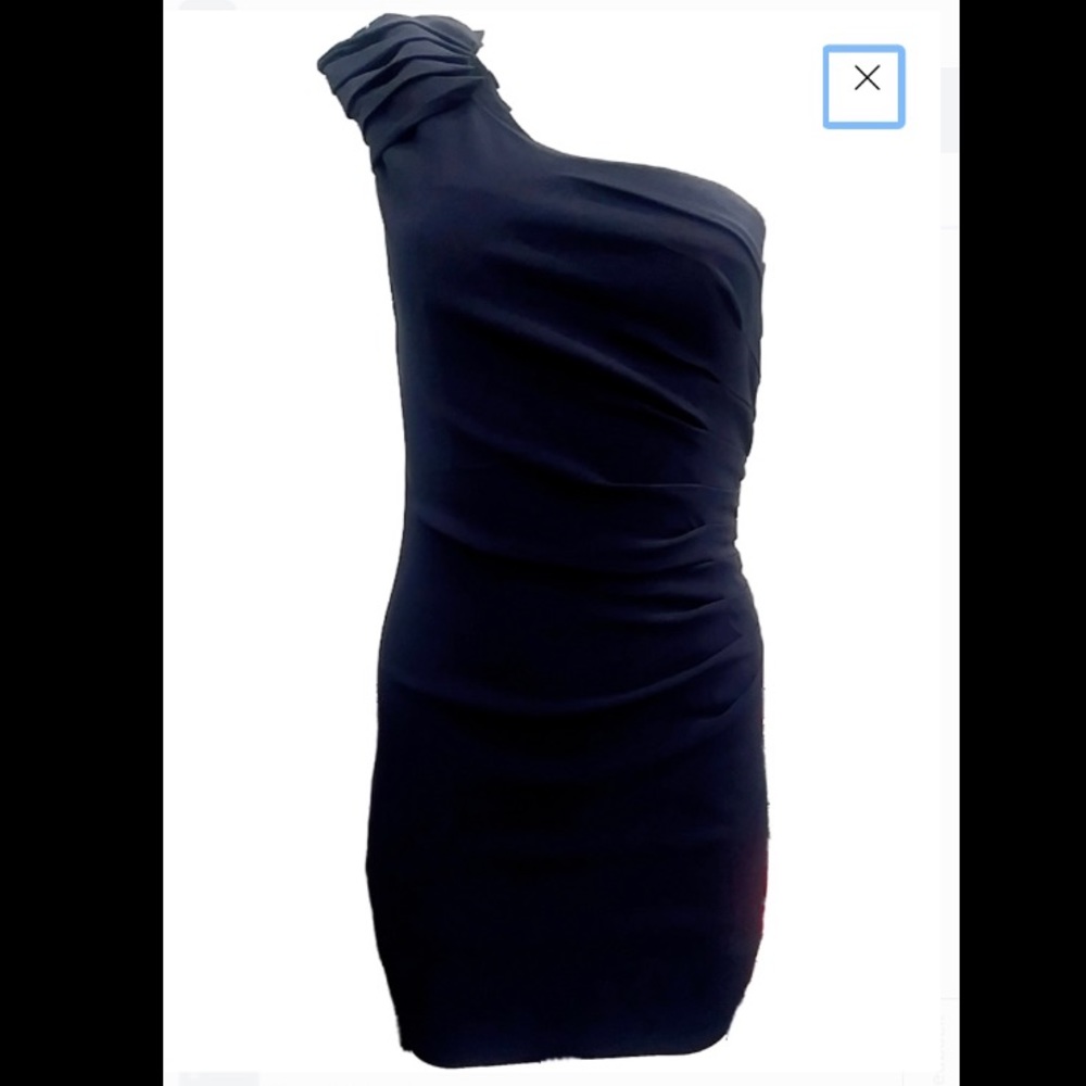 Black Cocktail Dress with Ruching